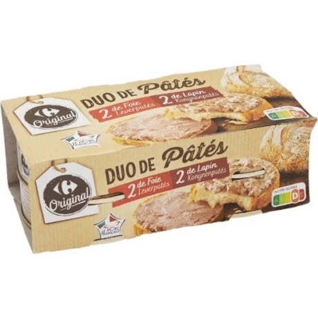 Carrefour duo rabbit and duck pate 4x80G