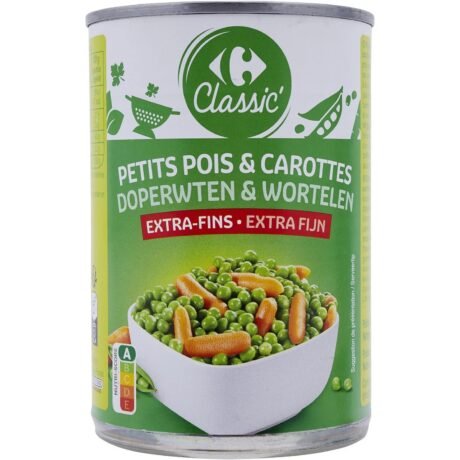 carrefour green peas carrot 265g