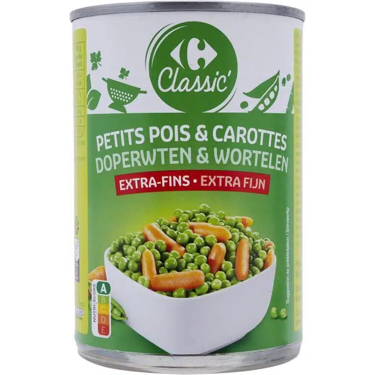 carrefour green peas carrot 265g