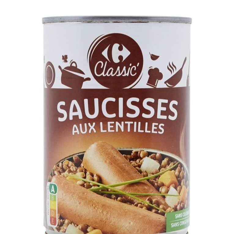 carrefour lentils sausage 420g