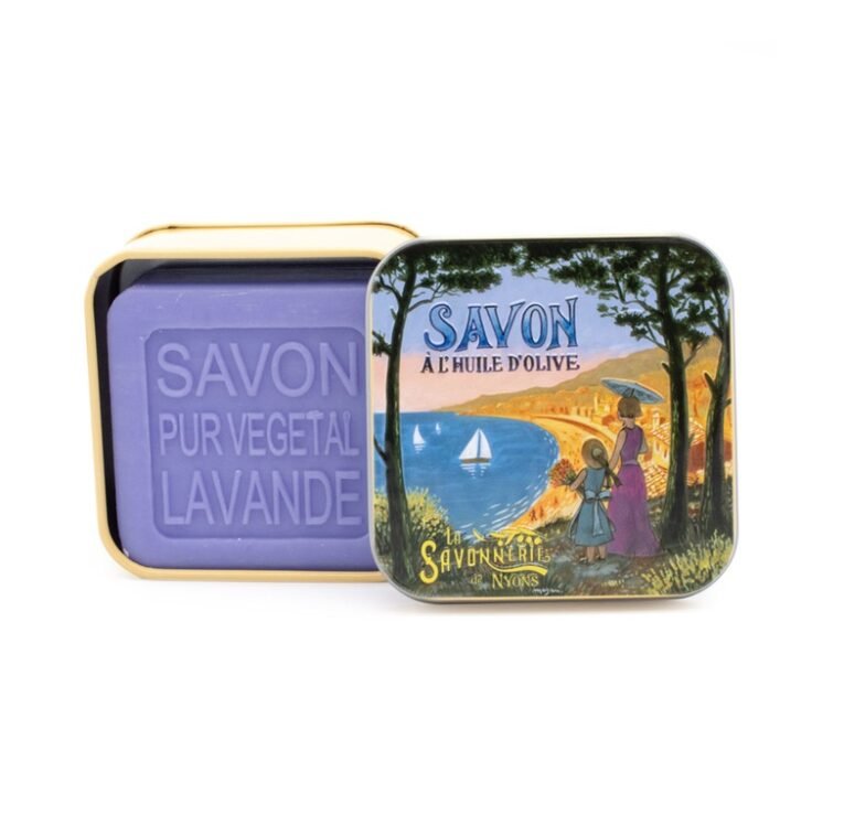 lavender soap in la plage tin