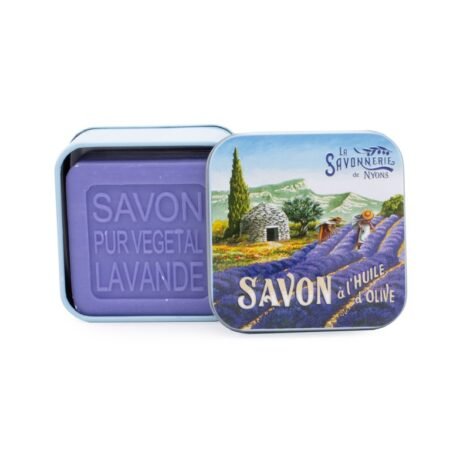 lavender soap in a tin can provence