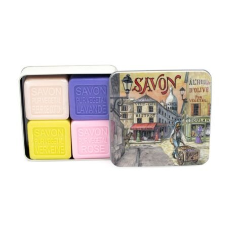 4 soaps in montmartre metal tin