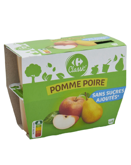 Carrefour Apple Pear Puree 4x100G