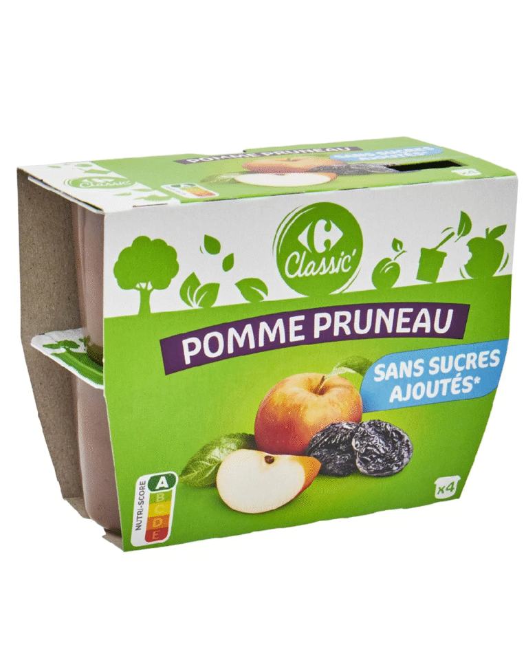 Carrefour Apple Prune Puree 4x100G
