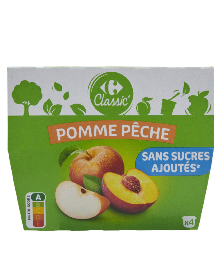 Carrefour Apple Peach Puree 4x100G