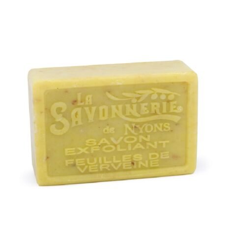 savonnerie de nyons exfoliating soap with verbena leaves