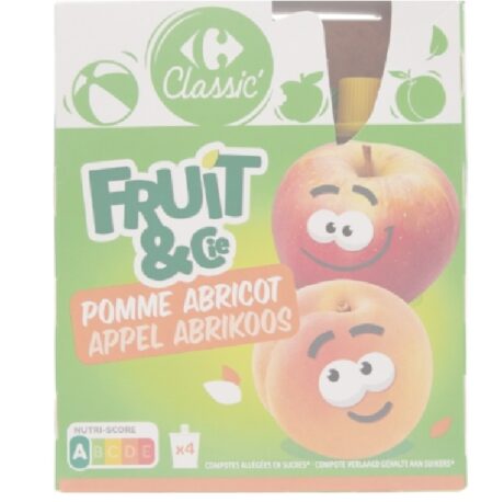 Carrefour Apple Appricot Puree 4x90G