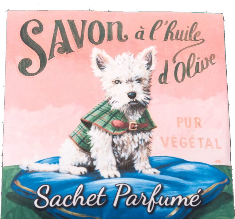 savonnerie westie angelica scented satchel