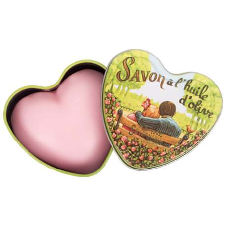 Heart-Shaped Rose Soap & Metal Box 100G