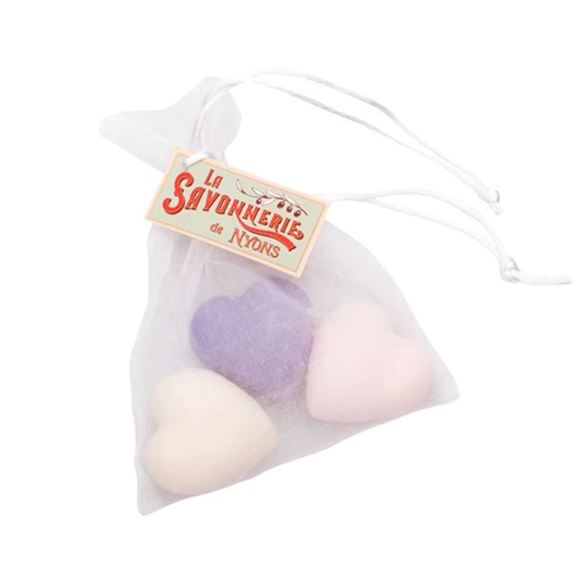 Savonnerie de Nyons 3 Heart Soap Gift Sachet